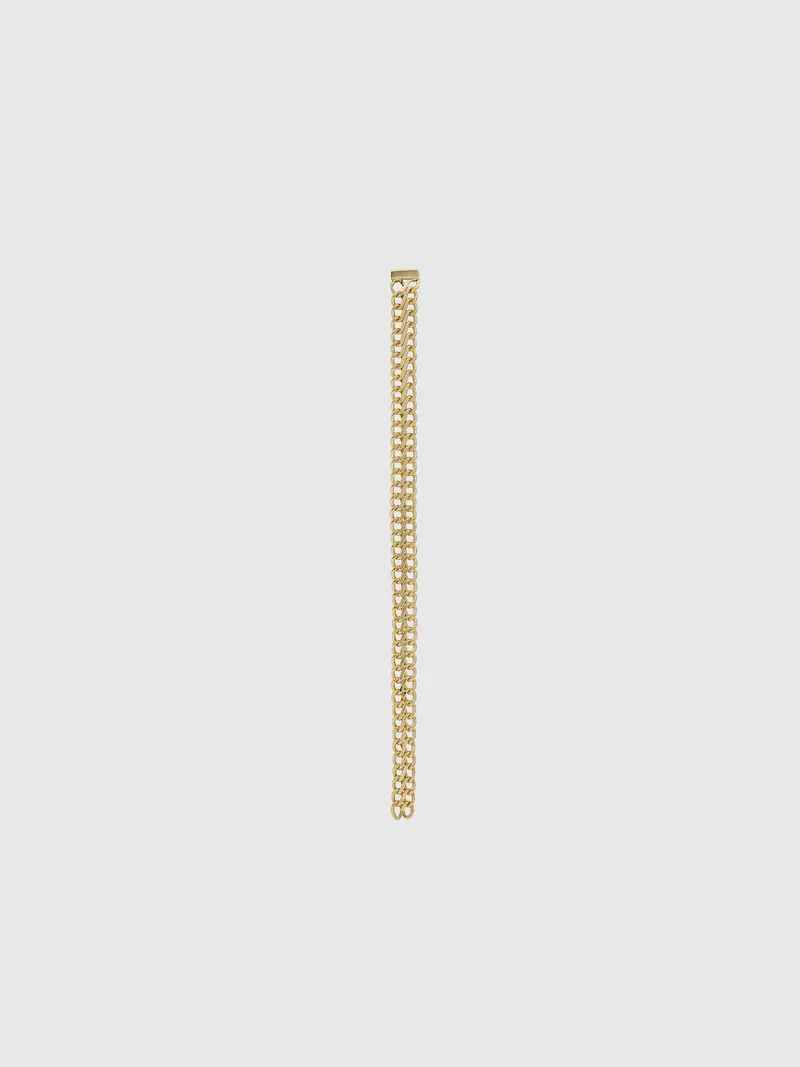 14K Double Drop Chain Earring