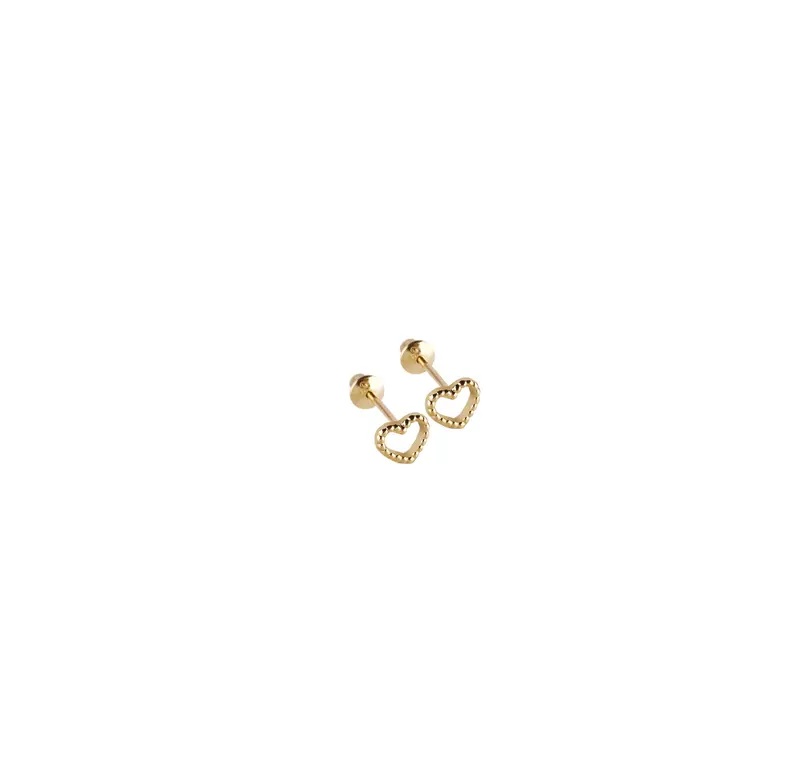 18k Mini Heart Studs