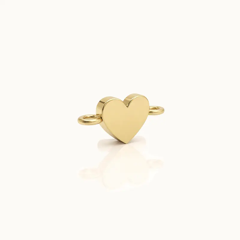 9k Heart Connector Charm