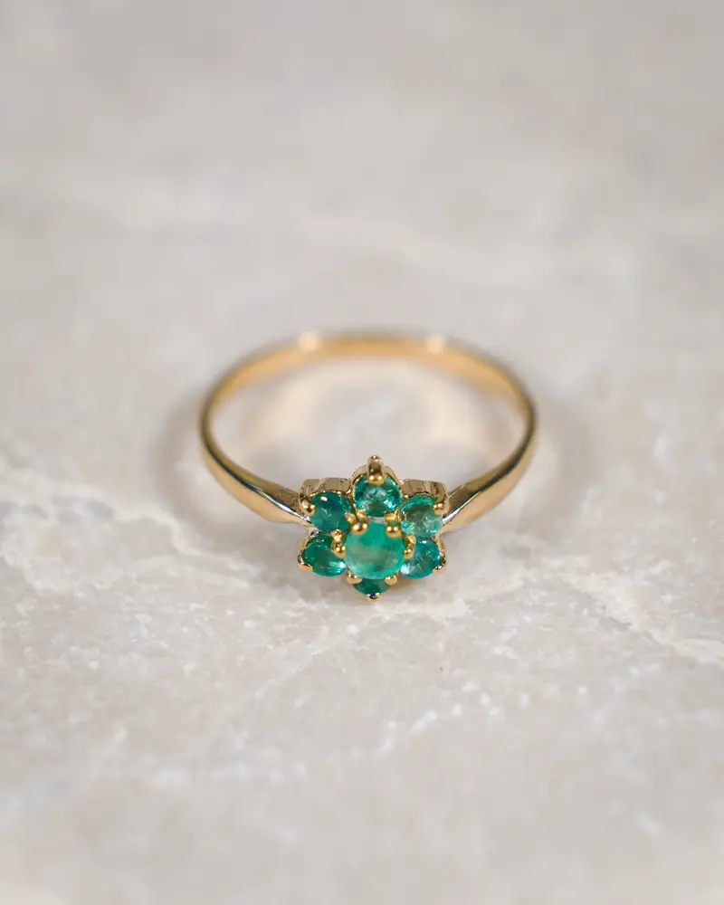 Anaïs • Vintage Smaragd Cluster Ring