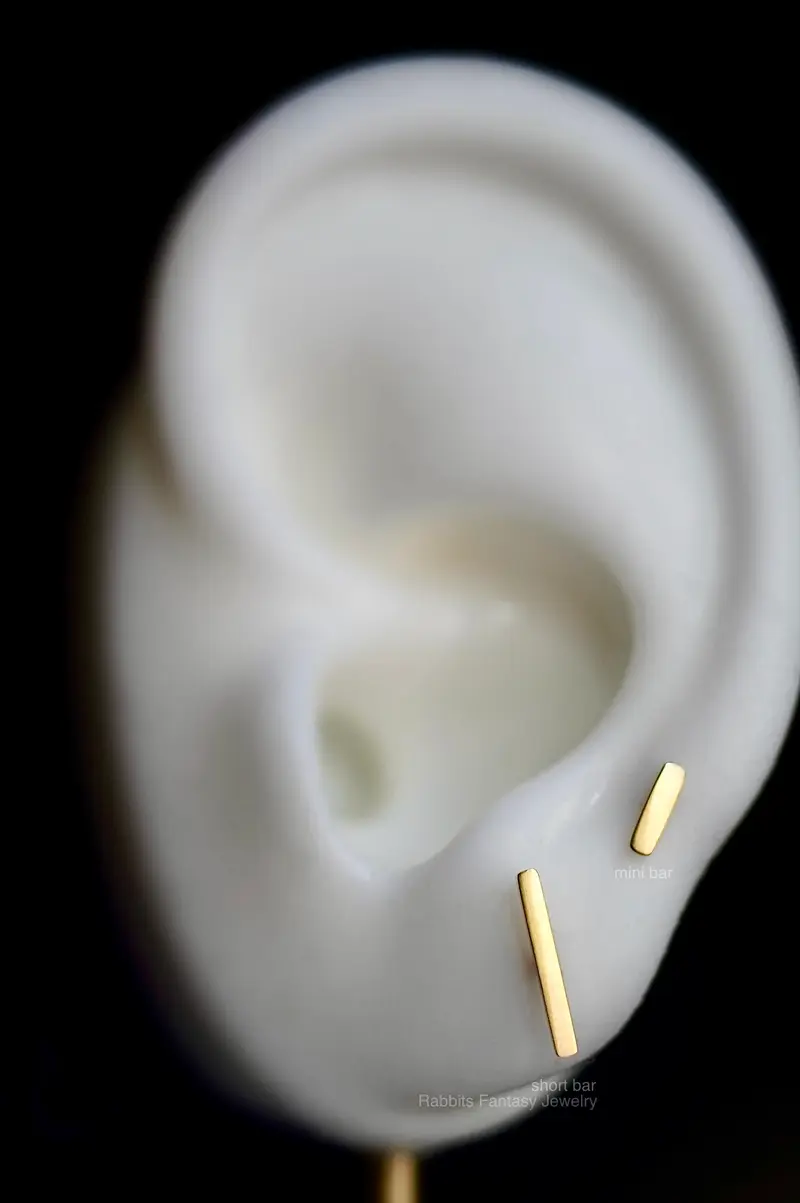 Bar Stud Earrings - single each