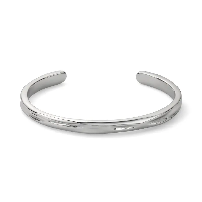 Bracelet Hammered Cuff 6mm Silver
