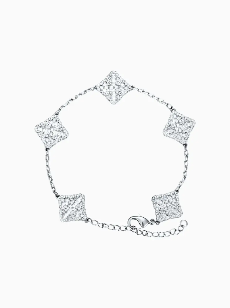 Clover Armband Zilver Iced Out