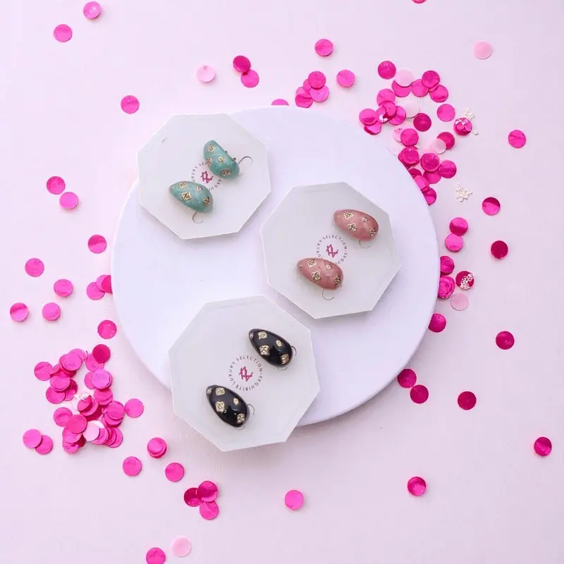 Color earrings gold