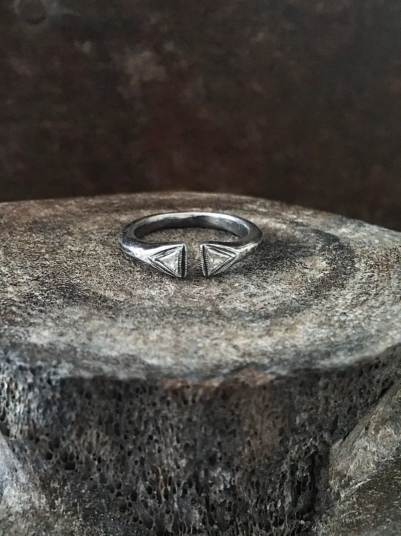 Deco Split-front Diamond Ring Silver