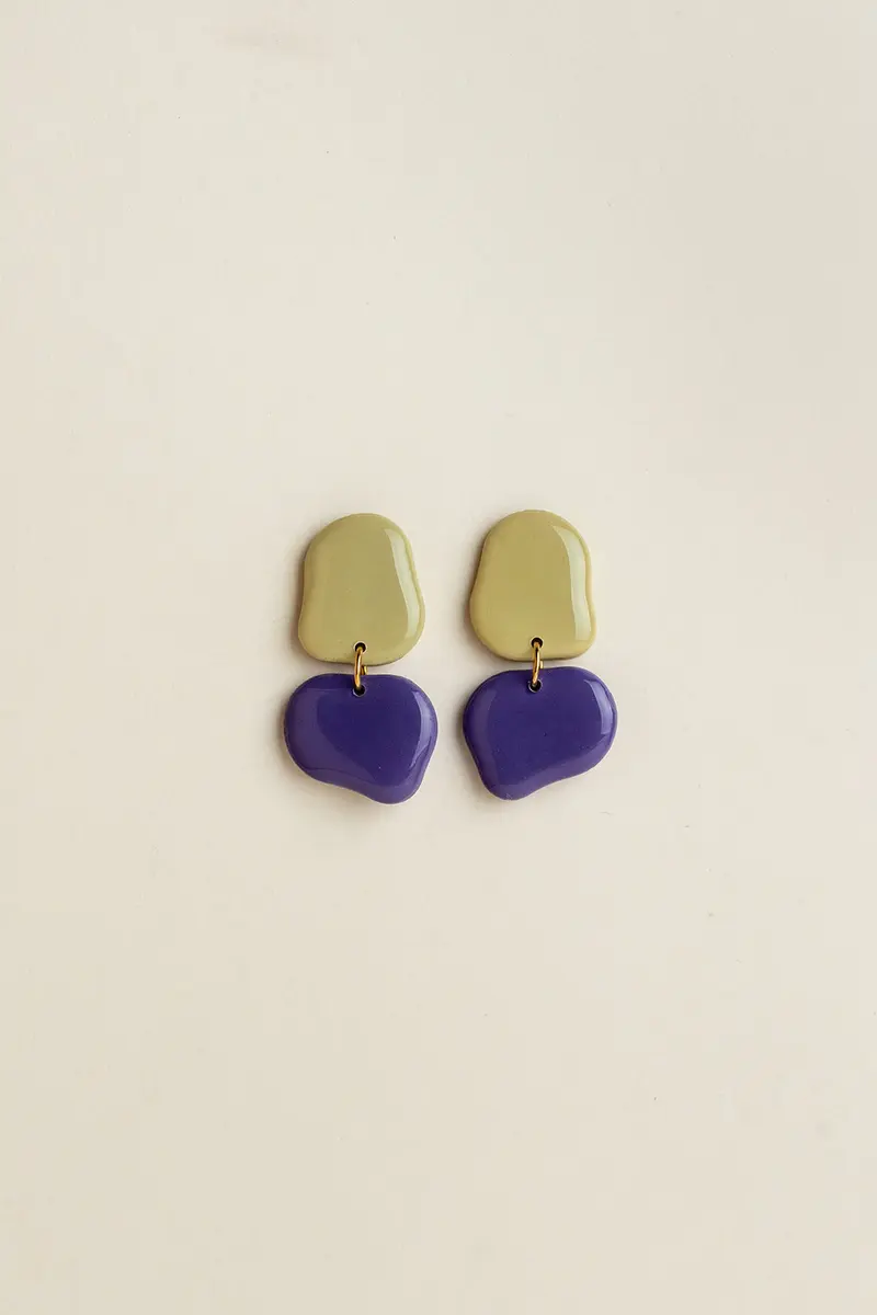 Earrings Lena - Avocado / Blueberry