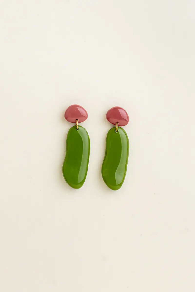 Earrings Nora - Rosewood / Olive