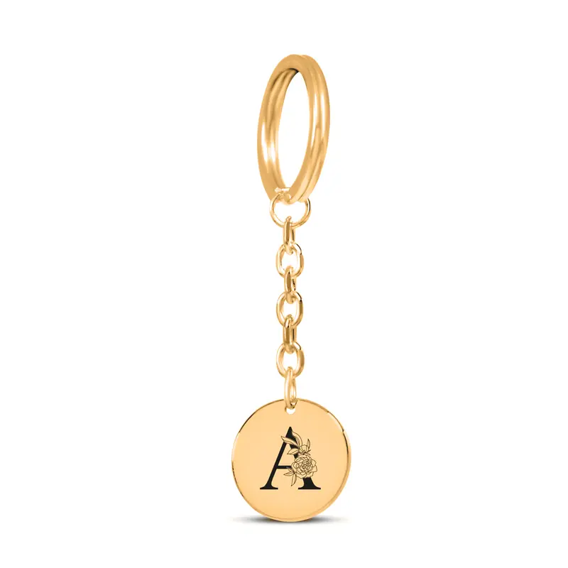 Floral Initial Keychain – A