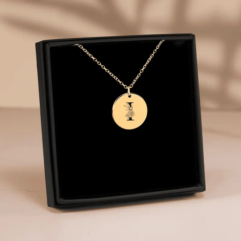 Floral Initial Necklace – I