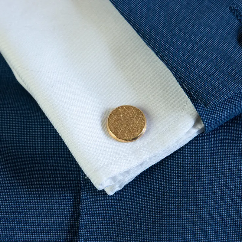 Gouden manchetknopen | Rond