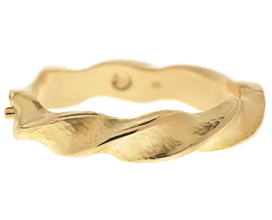 Hammered & twisted bangle bracelet