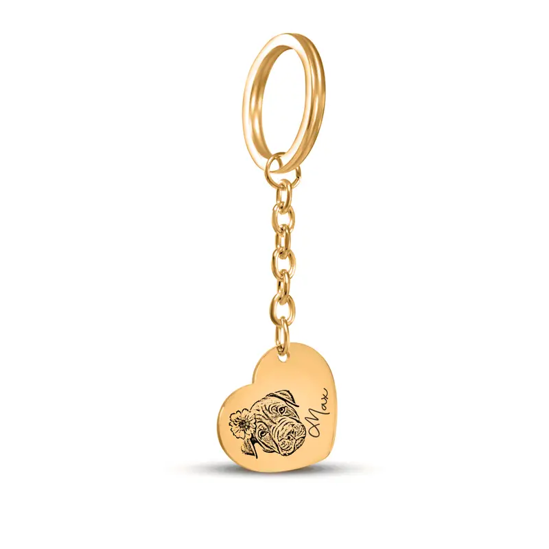 Heart Keychain - Pet Portrait