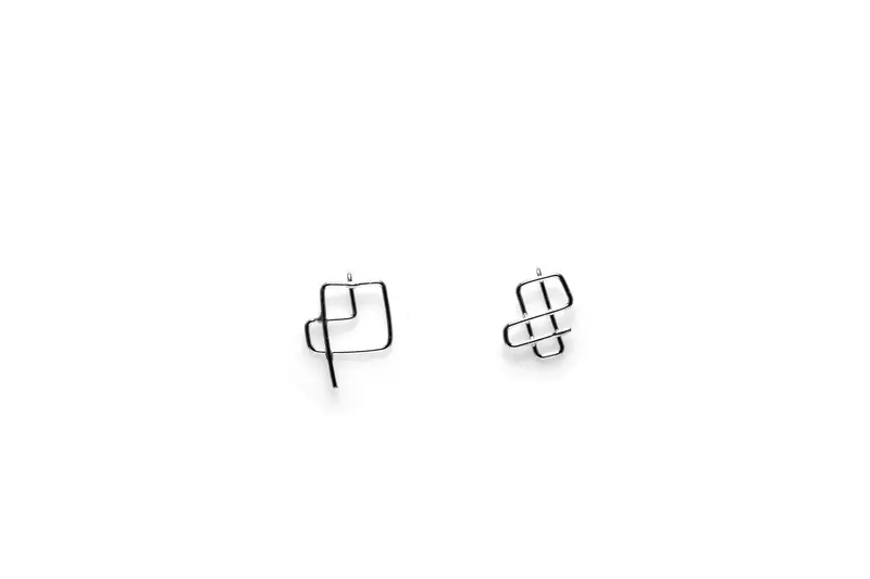 Mondrian Earrings - Silver