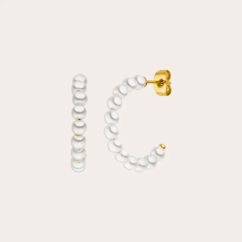 Pearl Hoop Oorbellen
