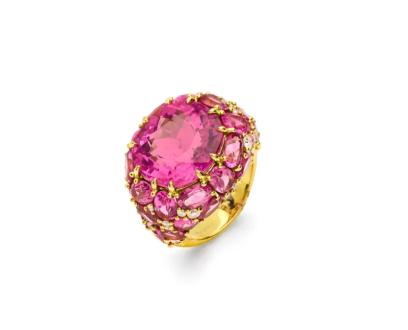 Pink tourmaline ring