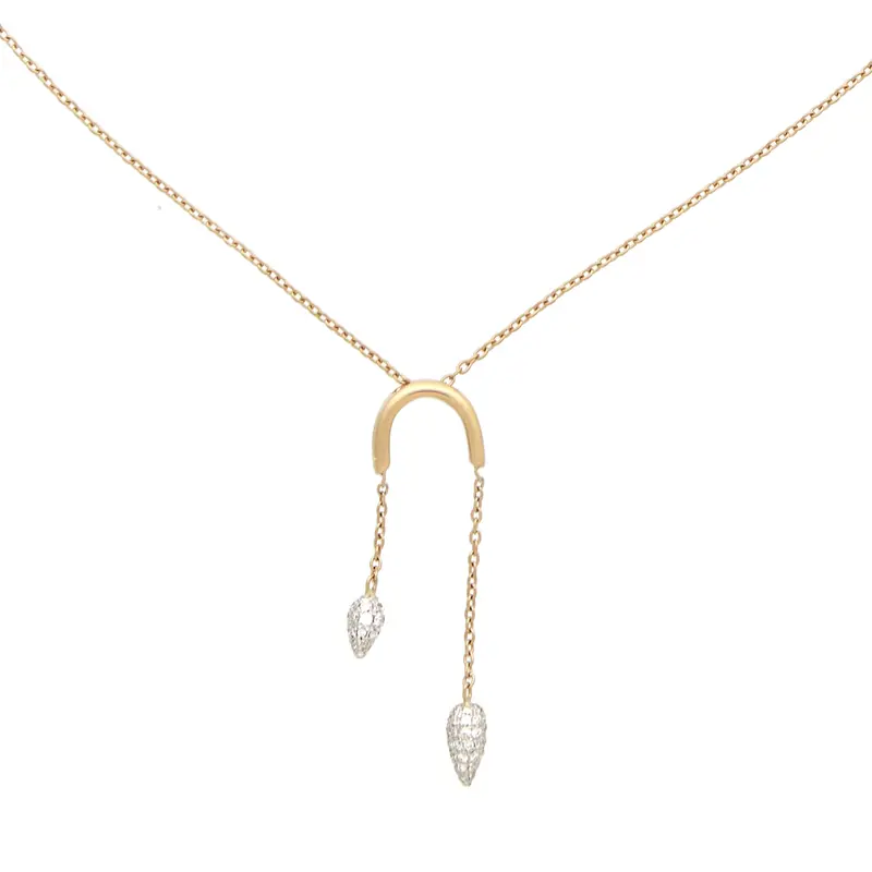 Roségouden collier met diamant.