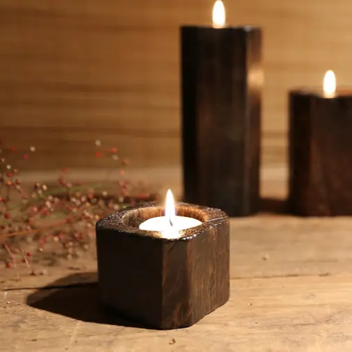 Solid wood Candle Holder