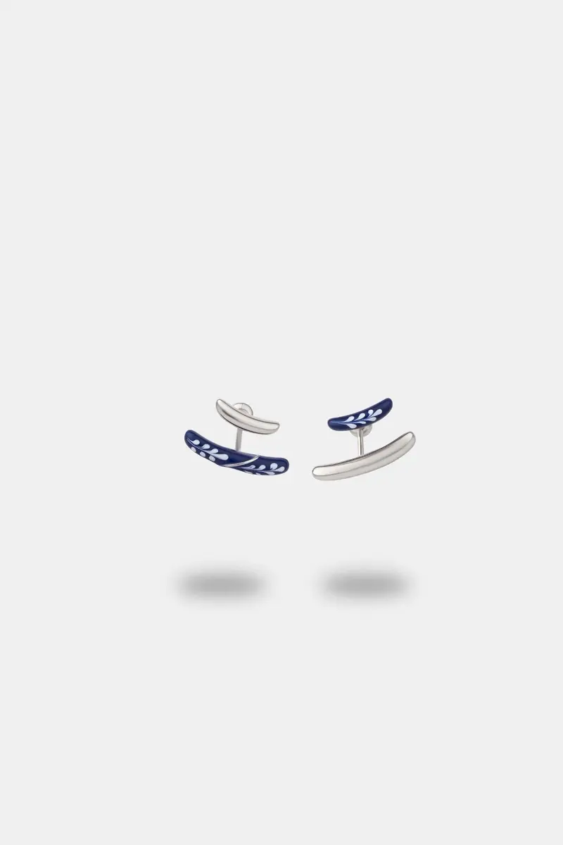 Varia Front-and-Back Earrings — Blue & Silver