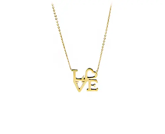 Yellow gold letter necklace