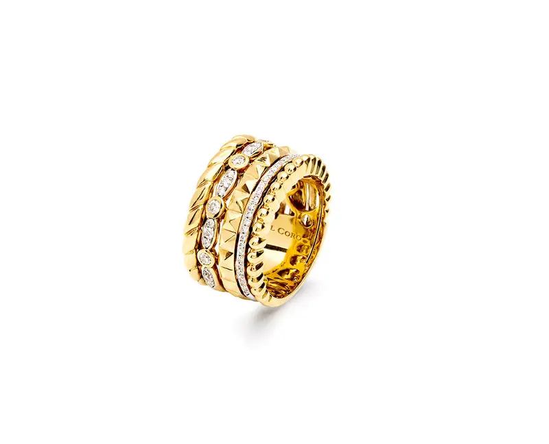 Yellow or rose gold diamond ring