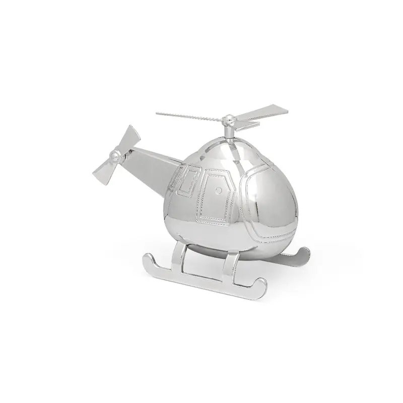 Zilverstad Spaarpot Helicopter - Verzilverd